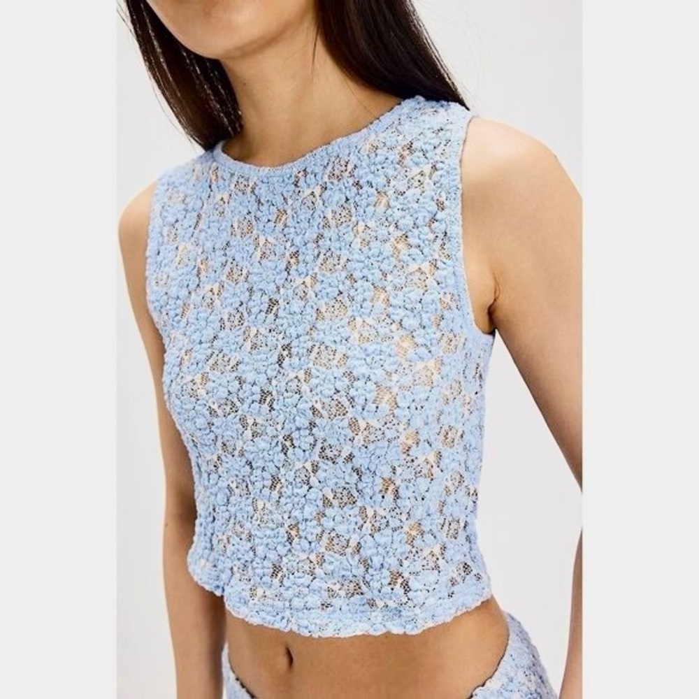 Brand New. Tags on. Free People Light Blue Lace 2-Piece